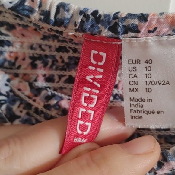 Divided by H&M flower pattern ruffle womens skirt size 10 - Picture 5 of 5